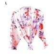 thumbnail image 3 of Qarigey Batas de noche de satén para dama de honor, estampado de patrón, regalo de boda, fiesta nupcial, ropa de dormir, suministro de disfraces para Disfraces de disfraces Rosado L Qarigey AP012754-06, 3 of 6