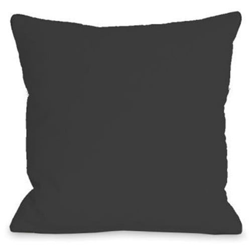 "Solid Color" Outdoor Throw Pillow by OneBellaCasa, Charcoal, 16"x16