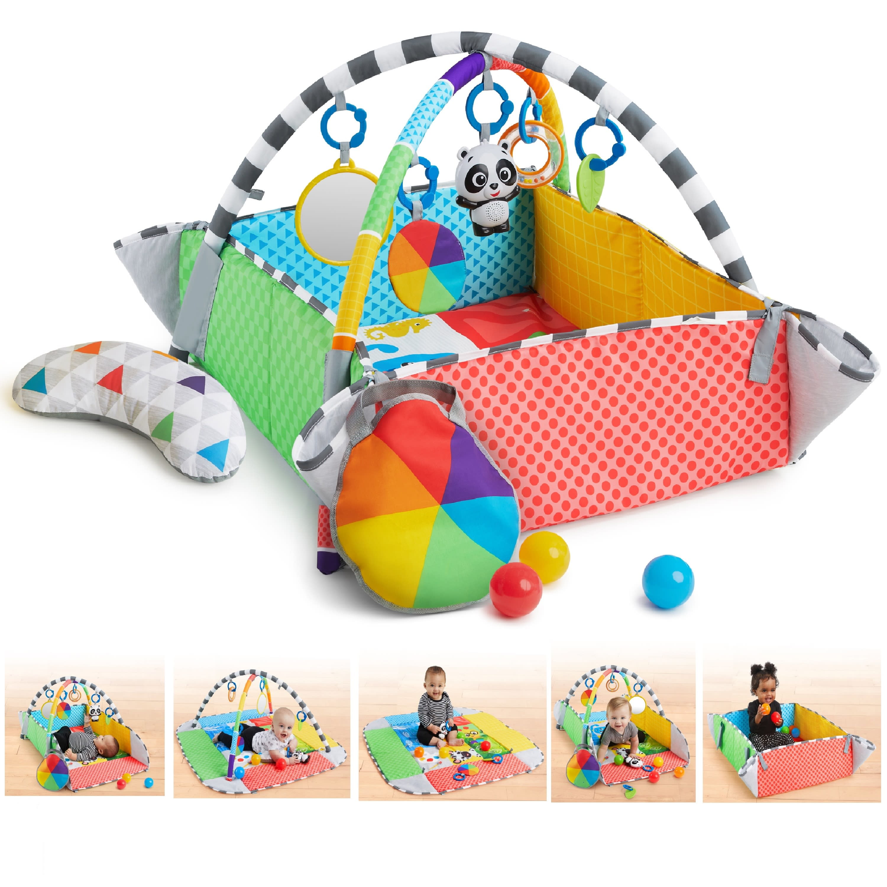 Turtle Baby Gym 3 in 1 Activity Play Floor Mat 30 Ball Pit & Toys Safe Playmat 