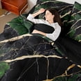 thumbnail image 4 of Homewish Aesthetic Marble 7-Piece Bedding Comforter Set,Ink Fluid Desgin King Bedding Sets,Black Gold Green Bed Sheets For Teens,Breathable Bedroom Decor Reversible, 4 of 8