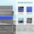 thumbnail image 5 of TINKLE WELL 4-Person Conversation Patio Furniture Wicker Patio Table and Chairs Set, Brown Dark Blue, 5 of 7
