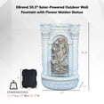 thumbnail image 6 of XBrand 30.3" Solar-Powered Wall Fountain with Gold Flower Maiden Statue, Antique Stone Waterfall Design for Garden, Yard Décor & Bird Bath, Polyresin, 6 of 10