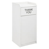 Wooden Waste Receptacle with Tray Top, 36 Gallon, Gray