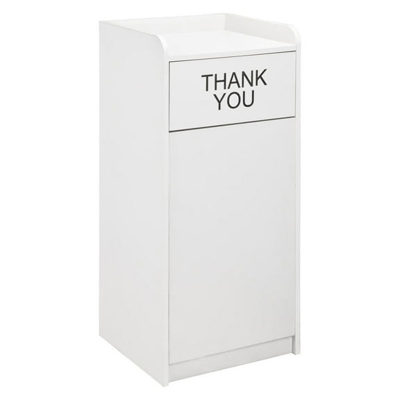 Wooden Waste Receptacle with Tray Top, 36 Gallon, Gray