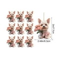 thumbnail image 3 of QTOCIO Acrylic Creatives Flowers Dog Hanging Decorations Car Accessories Interior Decoration Car Pendant 10PC, 3 of 4