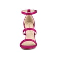thumbnail image 5 of BLISSFUL STEP Women's Shoes Faux Suede Stiletto High Heel Open Toe Adjustable Ankle Strap Sandals  Hot Pink 8, 5 of 7