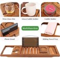 thumbnail image 4 of Bandeja de bañera VaeFae Premium de teca expandible de madera con cepillo, 4 of 7