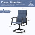 thumbnail image 6 of ELPOSUN Patio Swivel Chairs Set of 4, Outdoor Dining Chairs Padded All Weather Breathable Textilene Outdoor Swivel Chairs with Metal Rocking Frame for Lawn Garden Backyard Deck, Navy, 6 of 6