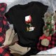 thumbnail image 3 of Gibobby Camisas de Navidad para mujer Camiseta de manga corta con cuello redondo y estampado de copa de de Papá Noel divertido informal para mujer(Negro,M), 3 of 4