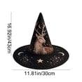thumbnail image 2 of Halloween Quilted Witch Hat, 16.9x11.8in Embroidered Polyester Hat with Wide Brim, Soft and Comfortable, Party and Themed Cosplay Costume Accessory, 2 of 5