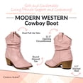thumbnail image 5 of Charles Albert Modern Western Cowboy Boots for Women Fashion Cowgirl Boots Pull Up Low Heel Mid-Calf Boots, 5 of 7