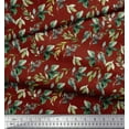 thumbnail image 3 of Soimoi Red Cotton Duck Fabric Flower Leaves Print Fabric by the Yard 44 Inch Wide, 3 of 3