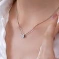 thumbnail image 6 of JeenMata 2 Carat Aquamarine - March Birthstone Solitaire Pendant Necklace in 18K White Gold Plated, Female, Adult, 6 of 7