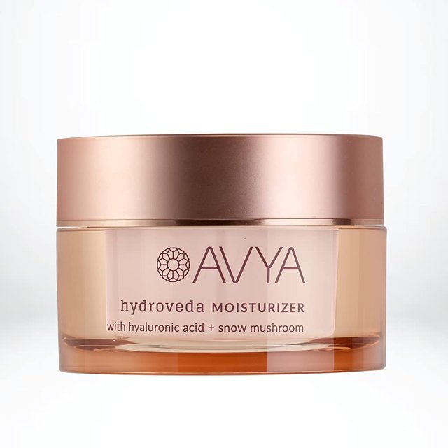 AVYA Hydroveda Moisturizer (1.7oz) - Cuidado ayurvédico avanzado de la piel/ácido hialurónico con hongo de nieve/calma e hidrata para una piel joven