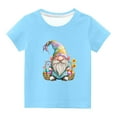 thumbnail image 2 of Edvintorg Toddler Easter Tops Kids Clothes Boys Girls Fashion Cute Easter Dwarf Print Round Neck Print Short Sleeve Tops 3-14Years Children's Clothing, 2 of 4