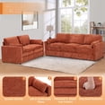 thumbnail image 3 of FamiTOP Chenille 69” Love Seat & 89” 3-Seat Sofa w/Thick Seat & Backrest Cushions, Modern Couch Set with Soft Pillows, Upholstered 3 Seat & 2 Seat Sofa w/Sturdy Frame for Office, Living Room, Orange, 3 of 7