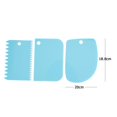 thumbnail image 2 of Molde de Cocina 3 unids/set borde de dientes irregulares DIY raspador de crema espátula de pastel suave (azul), 2 of 2