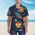 thumbnail image 4 of Lsque Space pattern Hawaiian Shirt for Men, Unisex Summer Beach Casual Short Sleeve Button Down Shirts-Large, 4 of 9