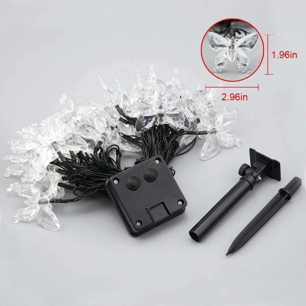 Butterfly String Lights, 4.5M 20LED Solar Butterfly String Lights Outdoor Garden Solar String Lights Waterproof with 8 Mode