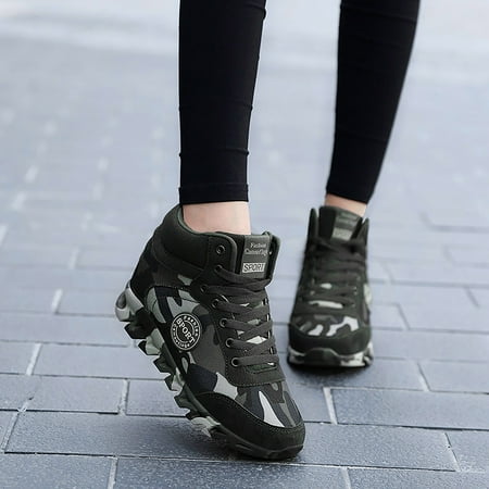 

Bxzhiri Fashion Lady Camouflage Non-Slip Heightening Sneakers Casual Running Shoes