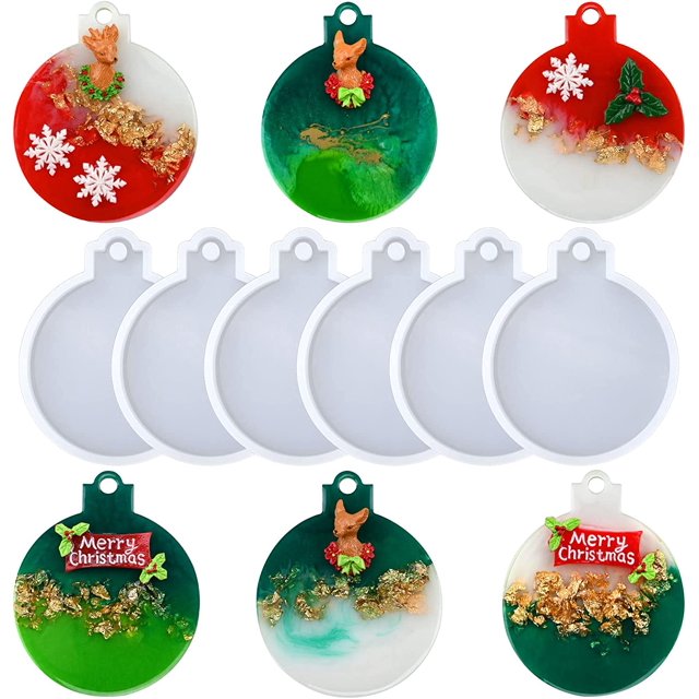 Moldes de resina navideña, molde de resina de copo de nieve, 3 moldes de silicona de copo de nieve grandes para resina, moldes de resina para adornos navideños, regalo de decoración navideña DIY