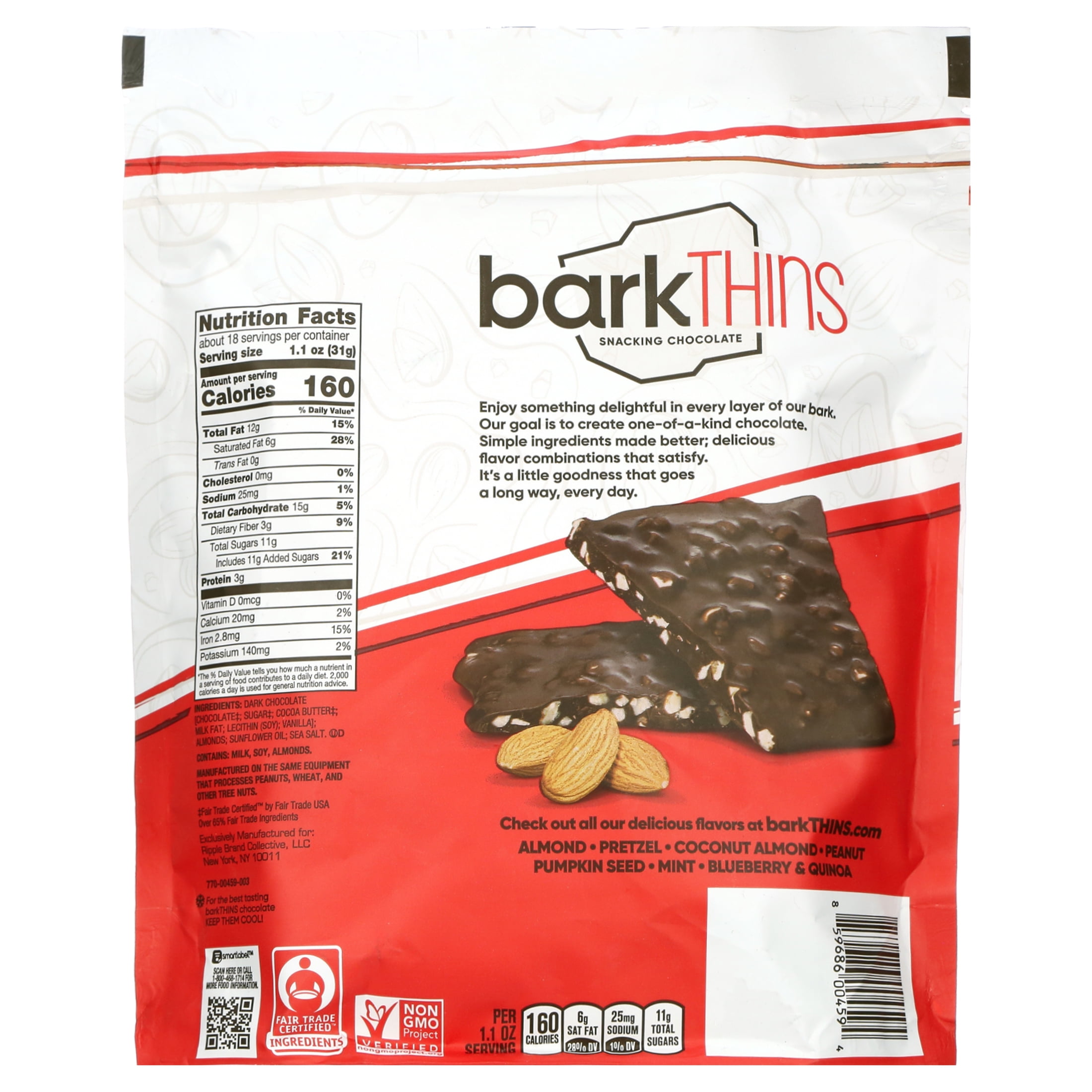 barkTHINS Dark Chocolate Almond with Sea Salt - 20 oz