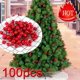 thumbnail image 2 of Bayas rojas de Navidad para decoración de árbol de Navidad, flor Artificial de cereza, estambre de perlas, 100/200 piezas, Ofrenda floral para el hogar, 2 of 4