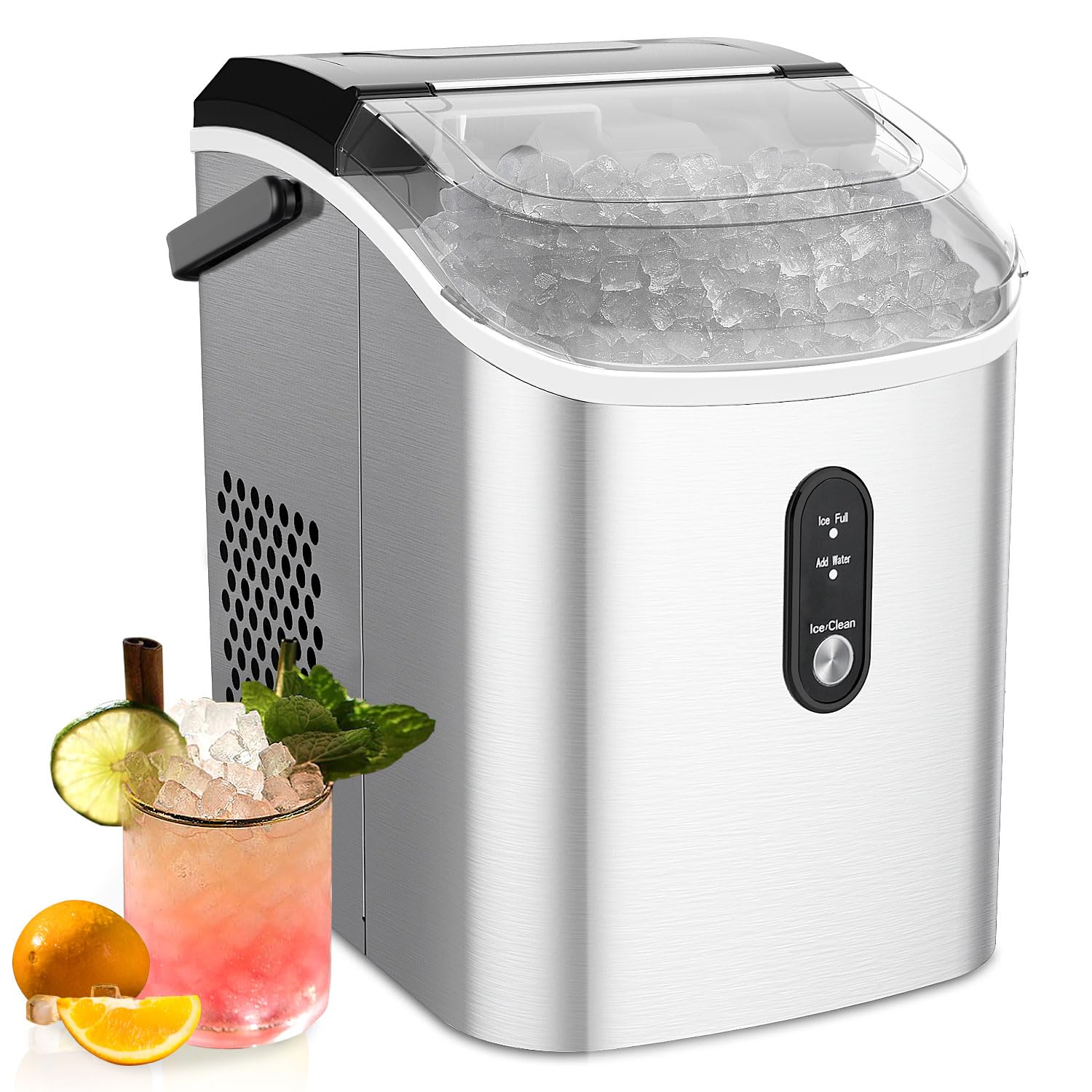 Kndko Nugget Ice Maker Countertop,33lbs/Day, Pellet ice Maker,a Basket