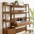 thumbnail image 4 of Modway Bixby 2-Piece Wood Office Desk and Bookshelf - Walnut, 4 of 5