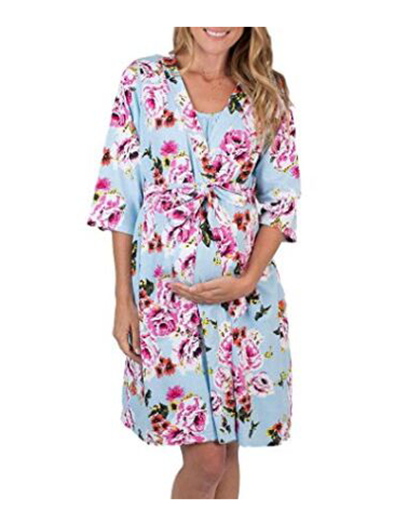 Xiaodriceee Women Fashion Floral Casual Soft Pregnant Robe Nightie