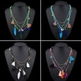 thumbnail image 2 of harmtty Women Boho Ethnic Style Feathers Tassels Beads Multi-layer Chain Necklace,Black, 2 of 8