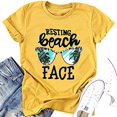 thumbnail image 1 of Camiseta con cara de playa en reposo para mujer, divertidas gafas de sol de leopardo, camisetas gráficas, camiseta de manga corta para vacaciones, amarillo, talla M Sincero Electrónica, 1 of 5