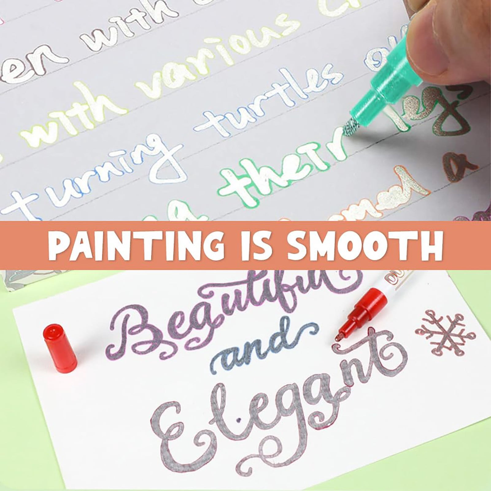 Artistro Metallic Markers Set, Finenolo Outline Markers, Glitter Outline Markers, Double Outline Markers, Outline Markers Self-Outline Metallic Markers, Outline Pens Metallic for Journaling