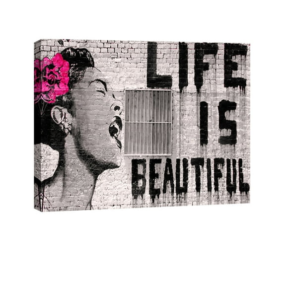 Wieco Art Banksy Art Print of Life is Beautiful