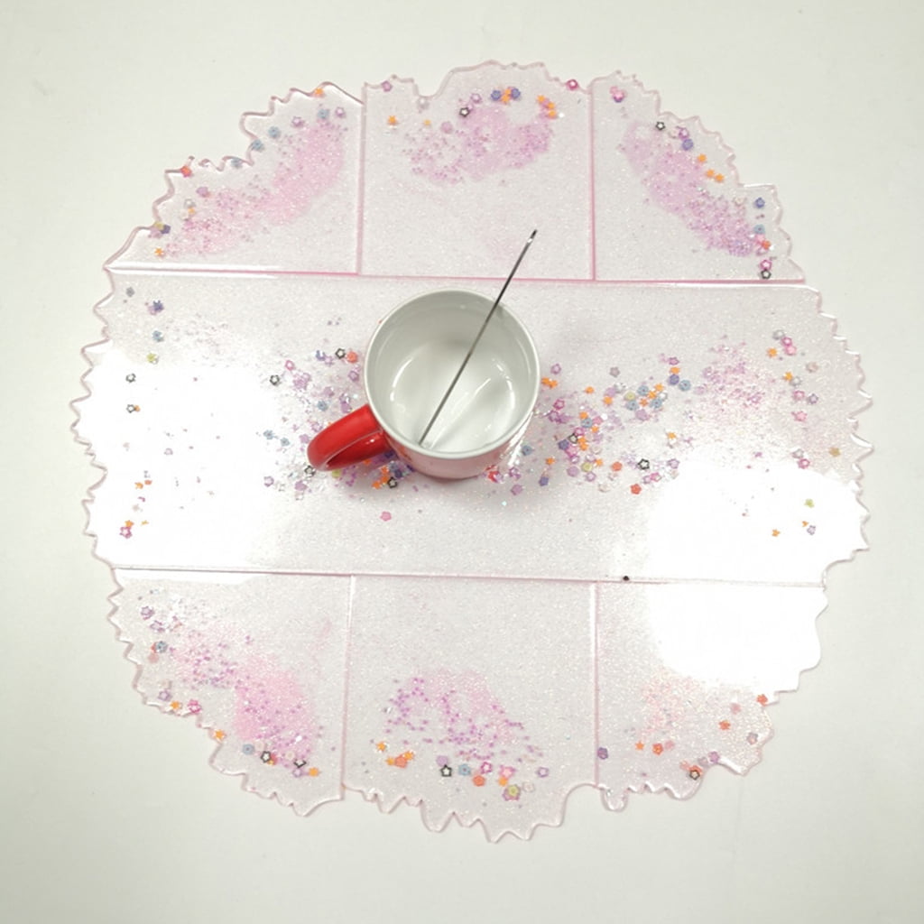 BQBQERT Tray Epoxy Resin Mold Cup Mat Pad Silicone Decorations Casting Tool