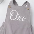 thumbnail image 6 of IBTOM CASTLE Baby Girls Boys Boho 1st Birthday Outfit Backless Overalls Romper for Cake Smash Photo Shoot 12-18 Months Gray, 6 of 8