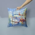 thumbnail image 2 of Carolines Treasures JMK1230PW1414 Towering Q Sailboats Canvas Fabric Decorative Pillow  14Hx14W multicolor, 2 of 4