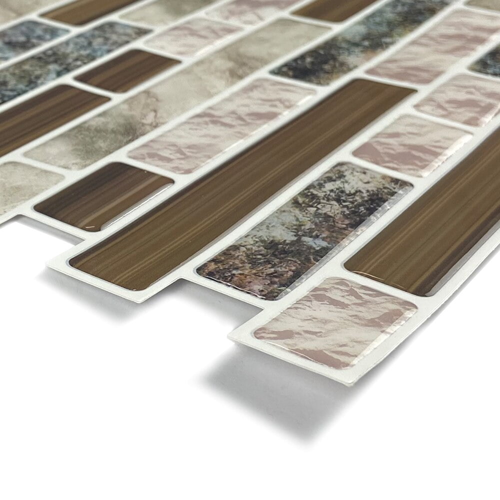 clevermosaics Peel and Stick Tile Panels for Kitchen and Bathroom, 10 Sheets