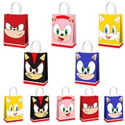 20pcs Sonic Birthday Party Supplies Sonic the Hedgehog candy bags, tote bags, gift bags for boys and girls kids.