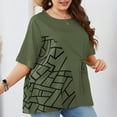thumbnail image 4 of HAPIMO Women's Trendy Cotton Linen Loose Tops Dressy Shirts Summer Lapel Button Pullover Elegant Casual Plus Size Blouses for Teen Girls Floral Boho Colorblock Green XXXL, 4 of 6