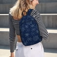 thumbnail image 5 of Rocae Snowflake Dark Blue for Canvas College Laptop Backpack for Men Women-Medium, 5 of 5