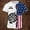 Hot Pink, variant on 4th of July Shirts for Men and Women USA American Flag Patriotic Independence Day Dart Print Round-Neck Short-Sleeve T-Shirt for Men and Women(Purple,XXXXL)