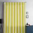 thumbnail image 5 of Yellow Striped Semi Sheer Curtains Drapes for Living Room, Bedroom, French Doors Window 96 Inches Long, Modern Farmhouse Yellow White Stripes Rod Pocket Chiffon Curtain Drapery Voile Draperies Panel, 5 of 6
