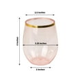 thumbnail image 2 of Paquete de 12 copas de vino reutilizables de plástico transparente de 355 ml con borde dorado, sin tallo, de Efavormart., 2 of 8
