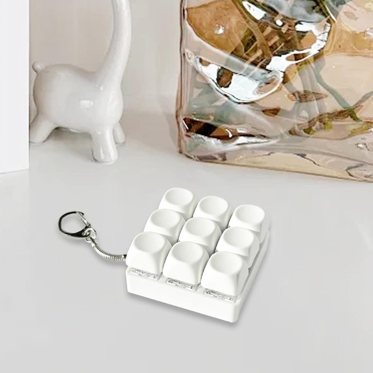 Almencla 9 Key Keyboard Keychain Mechanical Keypad for Birthday