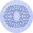 thumbnail image 1 of Ahgly Company Indoor Round Medallion Blue Traditional Area Rugs, 5' Round, 1 of 4