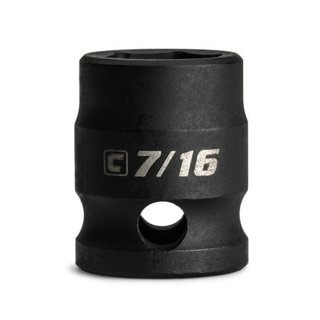 UPC: 0886352534536 | Capri Tools 7/16 in. Stubby Impact Socket  3/8 in. Drive  6 Point  SAE