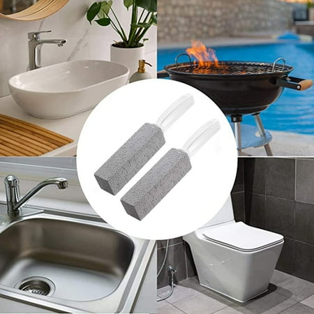 

Ykohkofe 2 Pack Pumice Stone Toilet Bowl Cleaner with Extra Long Handle 100% Natural