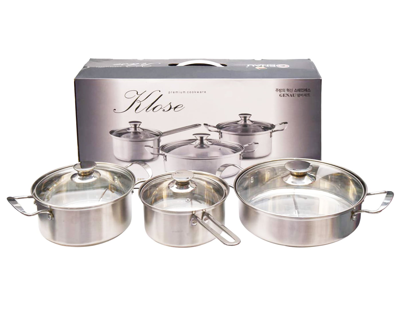 Details about   6 PCS Stainless Steel Cookware Set Nonstick Pot & Pans W/ Glass Lids Home Silver 
