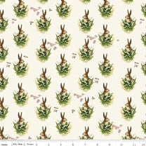 Springtime Bunnies Cream Cotton Fabric